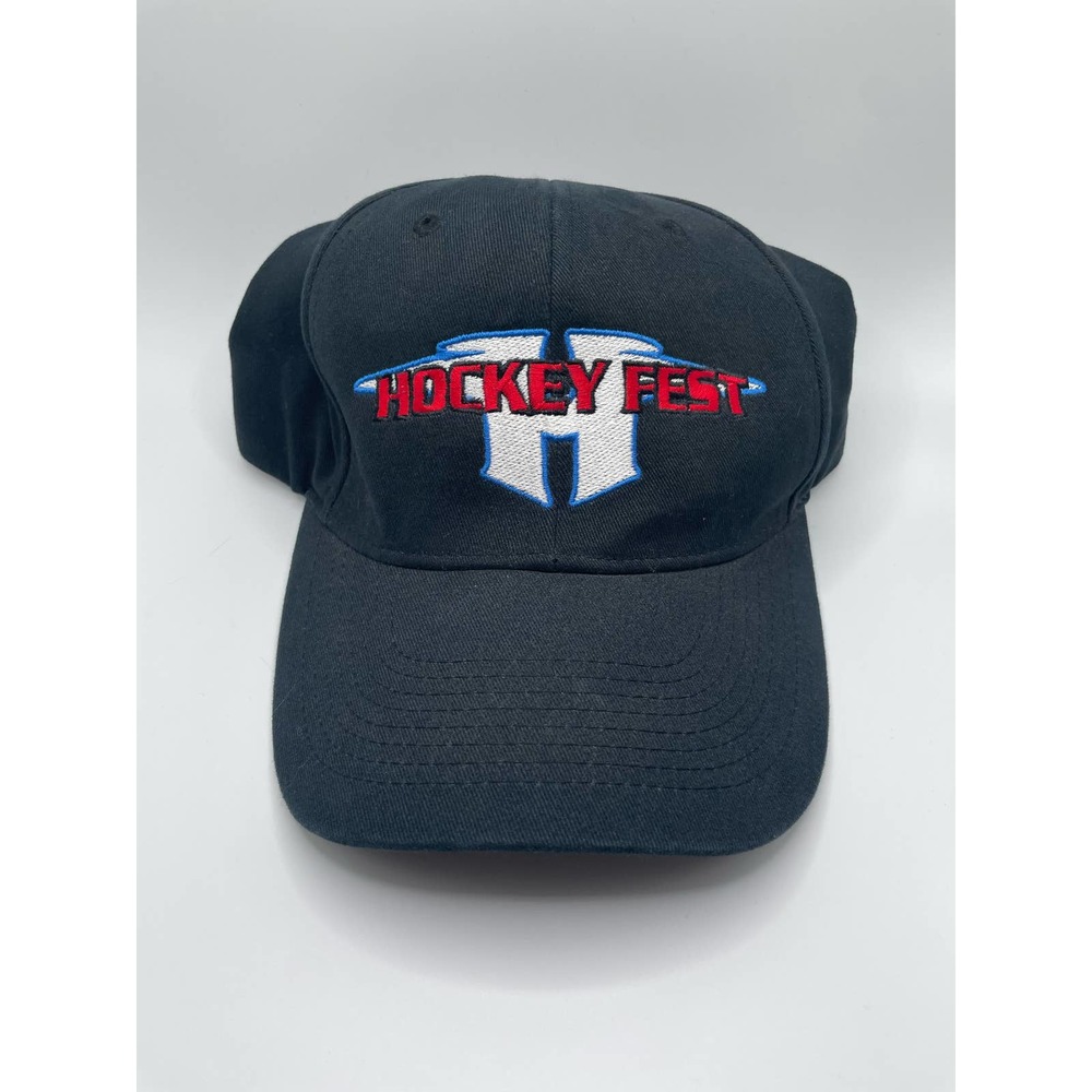 Advantage Series Hockey Fest Black Cap Strapback Hat